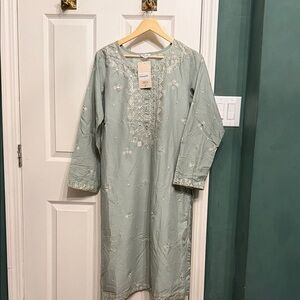 Embroidered Long Sleeve Dress
